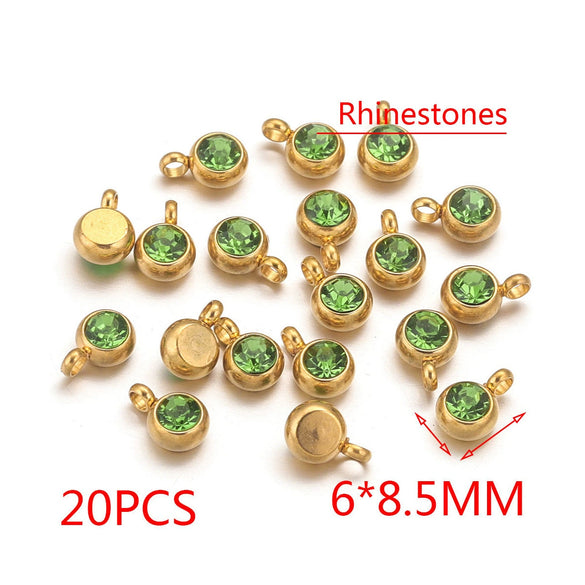 Stainless Steel Lucky Stone Pendant With Dragon Pattern And Gold Electroplating For Diy Jewelry