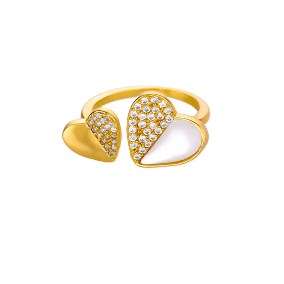 Stainless Steel Luxury Women's Ring With Colorful Enamel Sunflower And Drop Shape Electroplated