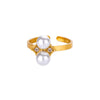 Stainless Steel Luxury Women's Ring With Colorful Enamel Sunflower And Drop Shape Electroplated