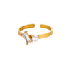 Stainless Steel Luxury Women's Ring With Colorful Enamel Sunflower And Drop Shape Electroplated