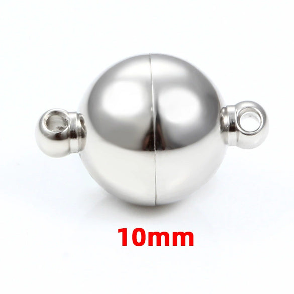 Stainless Steel Magnet Buckle Jewelry Accessories For Necklace And Bracelet Round Shape Mirror Polished