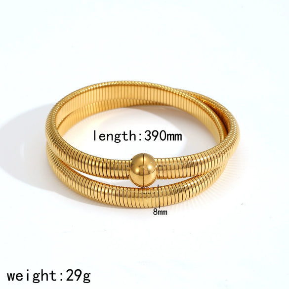 Stainless Steel Magnetic Opening And Closing Bracelet Fashion Niche Stylish Electroplated Geometric Style
