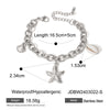 Stainless Steel Marine Animals Style Jewelry With Electroplating Starfish Shell Conch Bracelet Necklace