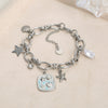 Stainless Steel Marine Element Shell Starfish Pearl Pendant Bracelet Electroplated Retro Literary Fashion