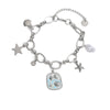 Stainless Steel Marine Element Shell Starfish Pearl Pendant Bracelet Electroplated Retro Literary Fashion