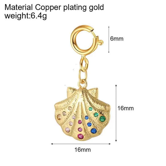Stainless Steel Marine Life Fashion Pendant With Furnace Vacuum Plating And 18K Gold Color Preservation