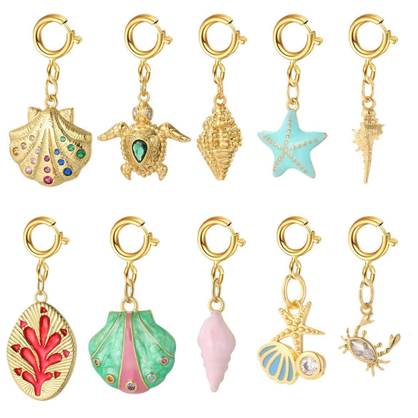 Stainless Steel Marine Life Fashion Pendant With Furnace Vacuum Plating And 18K Gold Color Preservation