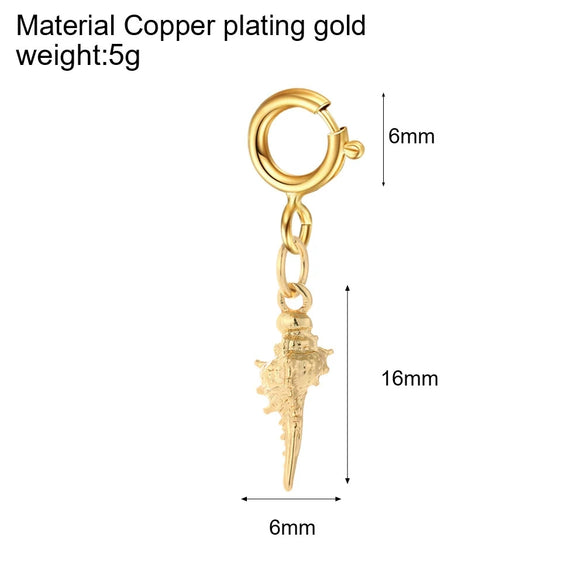 Stainless Steel Marine Life Fashion Pendant With Furnace Vacuum Plating And 18K Gold Color Preservation
