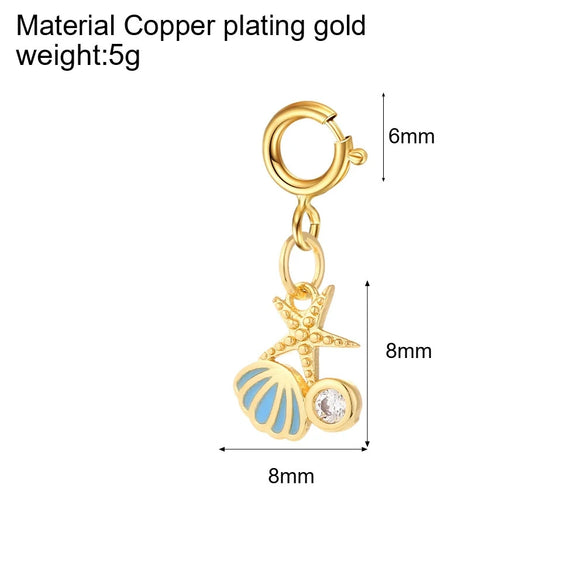 Stainless Steel Marine Life Fashion Pendant With Furnace Vacuum Plating And 18K Gold Color Preservation