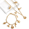 Stainless Steel Marine Life Pendant Necklace Bracelet Anklet Jewelry With Electroplating And Cross Chain
