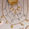 Stainless Steel Marine Life Pendant Necklace Bracelet Anklet Jewelry With Electroplating And Cross Chain