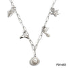 Stainless Steel Marine Life Pendant Necklace Bracelet Anklet Jewelry With Electroplating And Cross Chain