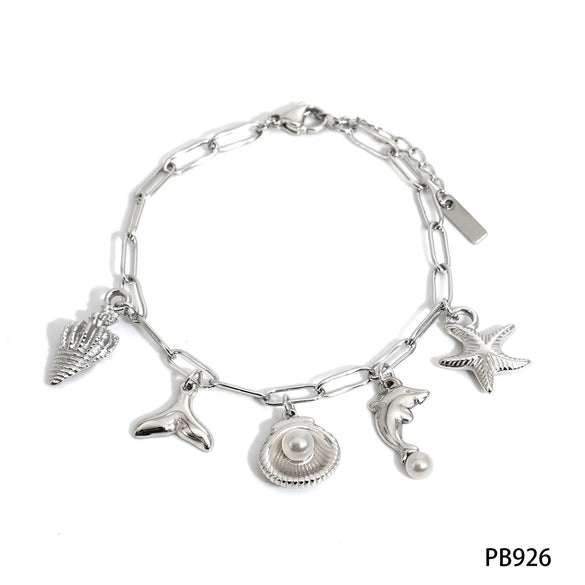 Stainless Steel Marine Life Pendant Necklace Bracelet Anklet Jewelry With Electroplating And Cross Chain