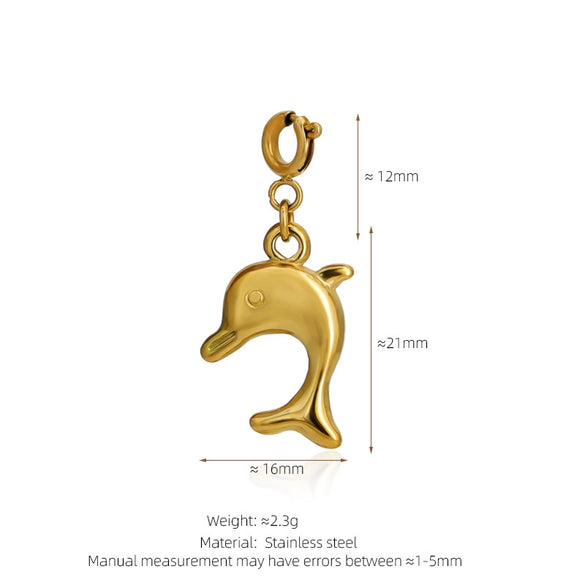 Stainless Steel Marine Life Starfish Shell Conch Love Cross Pendant Necklace Accessories With Electroplating Animal Zodiac Design