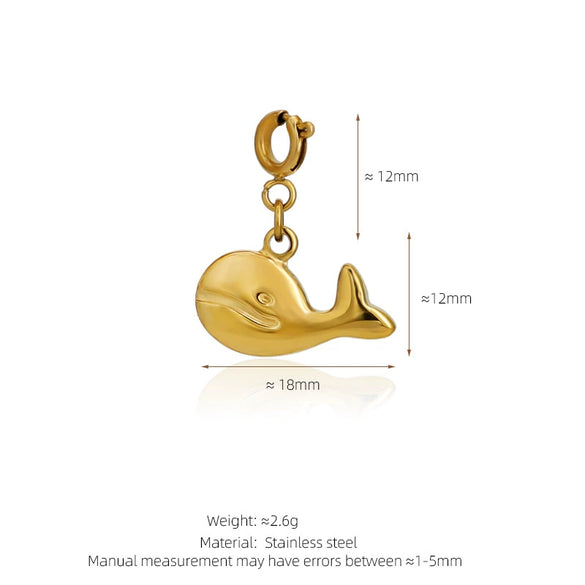 Stainless Steel Marine Life Starfish Shell Conch Love Cross Pendant Necklace Accessories With Electroplating Animal Zodiac Design