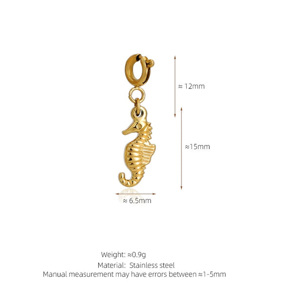 Stainless Steel Marine Life Starfish Shell Conch Love Cross Pendant Necklace Accessories With Electroplating Animal Zodiac Design