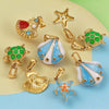 Stainless Steel Marine Organisms Turtle Shell Creative Pearl Shell Jewelry Accessories Pendant With Electroplating
