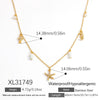 Stainless Steel Marine Series Light Luxury Elegant Clavicle Chain Necklace With Animal Zodiac Ushaped Pendant And O Word Chain Electroplating
