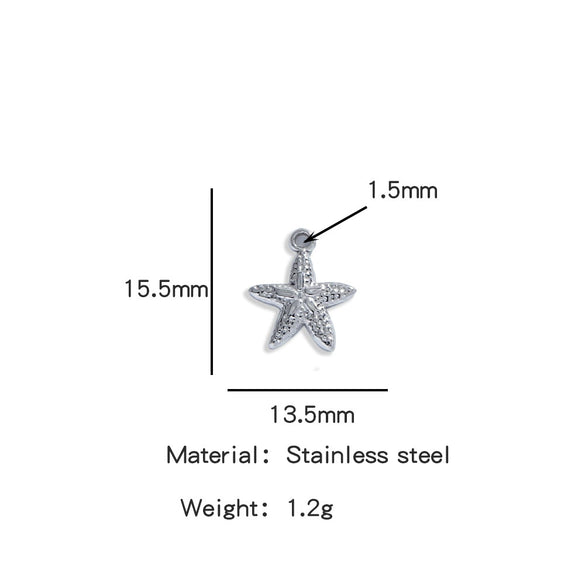 Stainless Steel Marine Series Shell Conch Sea Star Jewelry Accessories Pendant With Electroplating