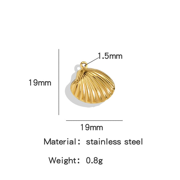 Stainless Steel Marine Series Shell Conch Sea Star Jewelry Accessories Pendant With Electroplating
