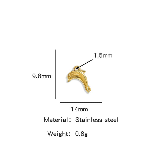 Stainless Steel Marine Series Shell Conch Sea Star Jewelry Accessories Pendant With Electroplating