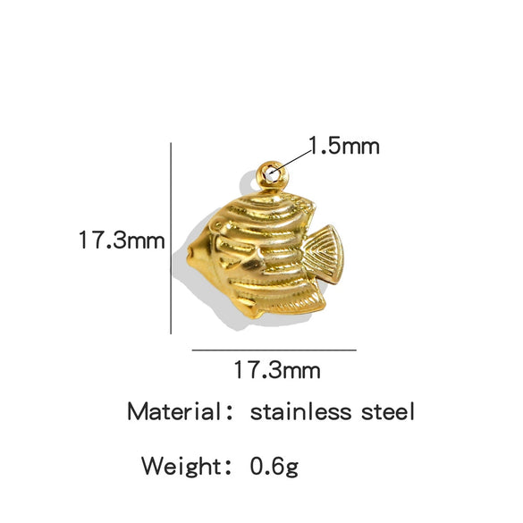 Stainless Steel Marine Series Shell Conch Sea Star Jewelry Accessories Pendant With Electroplating