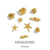Stainless Steel Marine Series Shell Conch Sea Star Jewelry Accessories Pendant With Electroplating