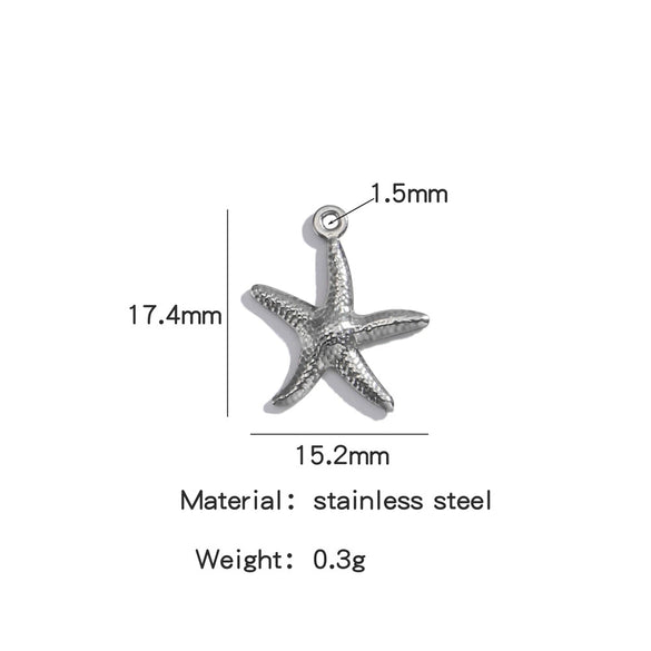 Stainless Steel Marine Series Shell Conch Sea Star Jewelry Accessories Pendant With Electroplating