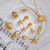 Stainless Steel Marine Series Shell Conch Sea Star Jewelry Accessories Pendant With Electroplating