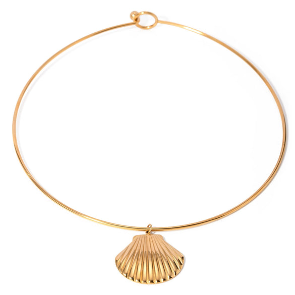 Stainless Steel Marine Shell Pendant Collar Natural Retro Fashion Women's