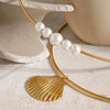 Stainless Steel Marine Shell Pendant Collar Natural Retro Fashion Women's
