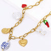 Stainless Steel Marine Style Heart Shape Electroplated Pendant Necklace Jewelry