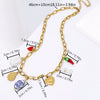 Stainless Steel Marine Style Heart Shape Electroplated Pendant Necklace Jewelry