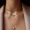 Stainless Steel Marquise Zircon Geometric Mixed Gem Inlay Necklace