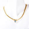 Stainless Steel Marquise Zircon Geometric Mixed Gem Inlay Necklace
