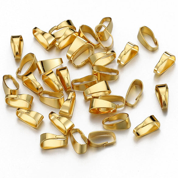 Stainless Steel Melon Buckle Golden Glossy Embossed Diy Necklace Accessories Electroplated