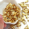Stainless Steel Melon Buckle Golden Glossy Embossed Diy Necklace Accessories Electroplated
