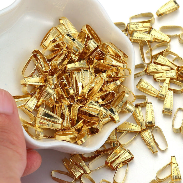 Stainless Steel Melon Buckle Golden Glossy Embossed Diy Necklace Accessories Electroplated
