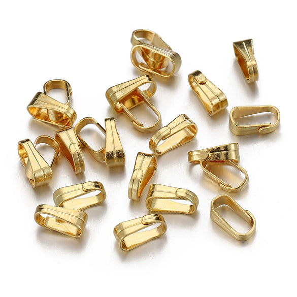 Stainless Steel Melon Buckle Golden Glossy Embossed Diy Necklace Accessories Electroplated