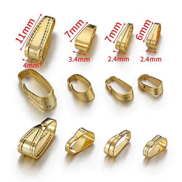 Stainless Steel Melon Buckle Golden Glossy Embossed Diy Necklace Accessories Electroplated