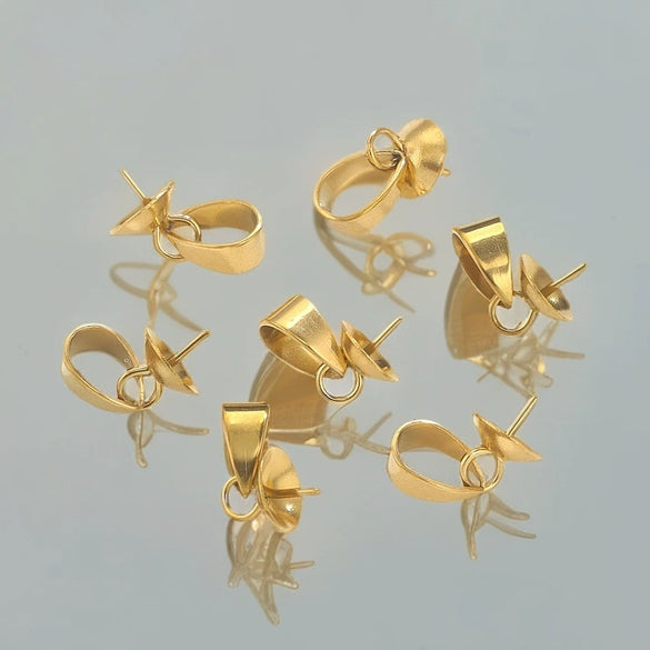 Stainless Steel Melon Buckle Pendant Jewelry Electroplated Gold Handmade Diy Accessories