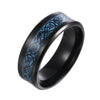 Stainless Steel Men's Rings With Dragon And Zodiac Pattern Luminous Colors Popular Jewelry