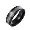 Stainless Steel Men's Rings With Dragon And Zodiac Pattern Luminous Colors Popular Jewelry