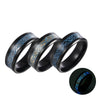Stainless Steel Men's Rings With Dragon And Zodiac Pattern Luminous Colors Popular Jewelry