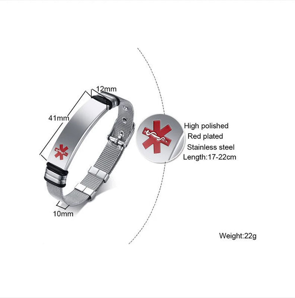 Stainless Steel Mesh Curved Laser Engraved Electroplated Fashion Bracelet