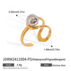 Stainless Steel Metal Ball Geometric Style Ring With Electroplating For Women
