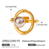 Stainless Steel Metal Ball Geometric Style Ring With Electroplating For Women