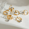 Stainless Steel Metal Ball Geometric Style Ring With Electroplating For Women