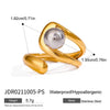 Stainless Steel Metal Ball Geometric Style Ring With Electroplating For Women
