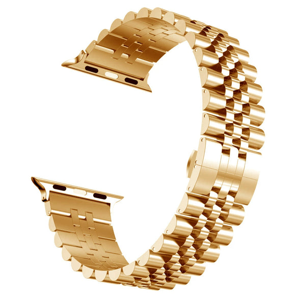 Stainless Steel Metal Watch Strap With Butterfly Buckle For Apple Watch Samsung Huawei Wristband